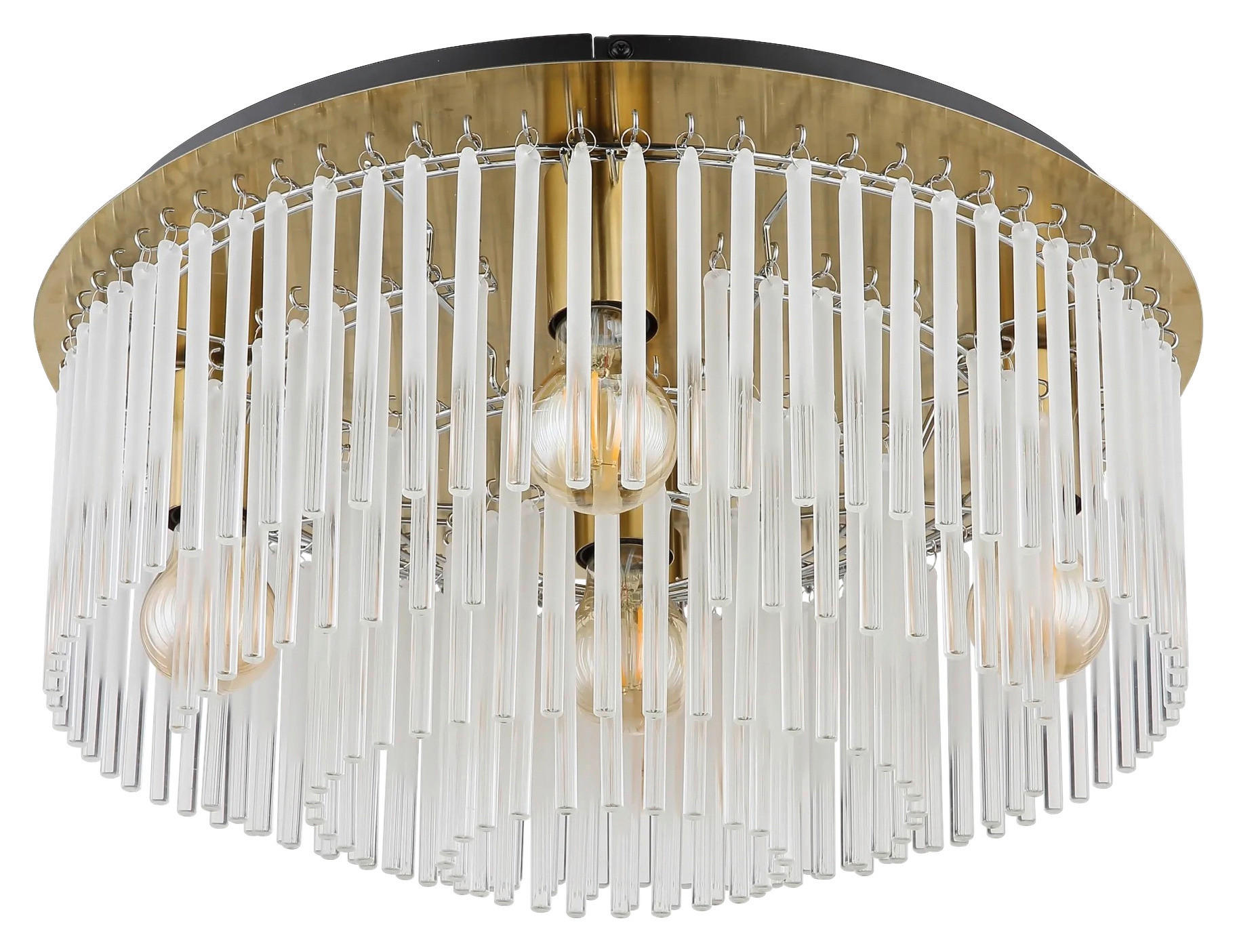 DECKENLEUCHTE 50/25 cm   - Goldfarben/Schwarz, Design, Glas/Metall (50/25cm) - Collet's Monde