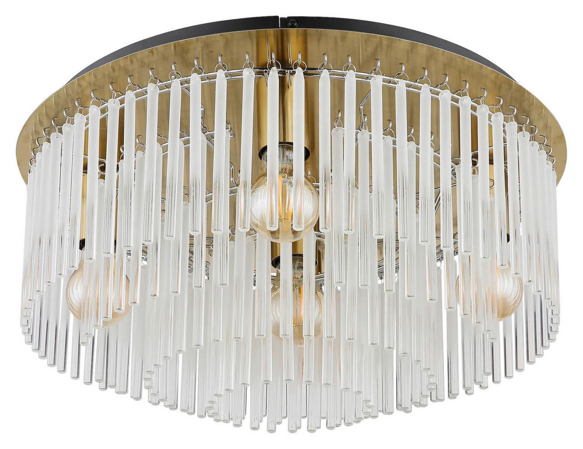 DECKENLEUCHTE 50/25 cm   - Goldfarben/Schwarz, Design, Glas/Metall (50/25cm) - Collet's Monde