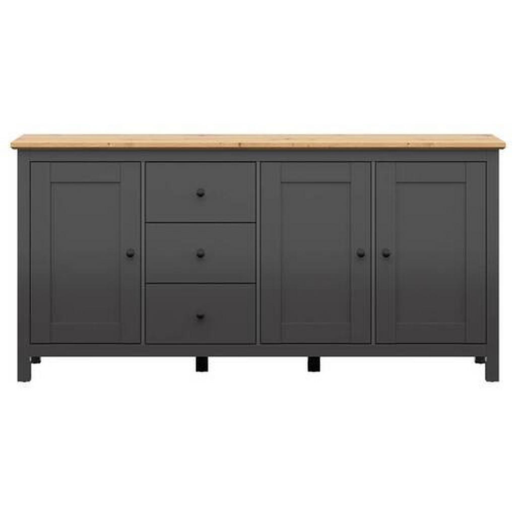 Thumbnail - Xxxl Sideboard, Graphit, Eiche Artisan, Holzwerkstoff, 3 Fächer, 3 Schubladen, 199x96x44 cm, Wohnzimmer, Kommoden & Side...