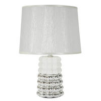 TISCHLEUCHTE   - Silberfarben/Weiß, Basics, Keramik/Textil (23/33/23cm)