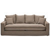 HUSSEN-3-SITZER-SOFA Bouclé Braun  - Schwarz/Braun, Trend, Kunststoff/Textil (227/92/105cm) - Livetastic
