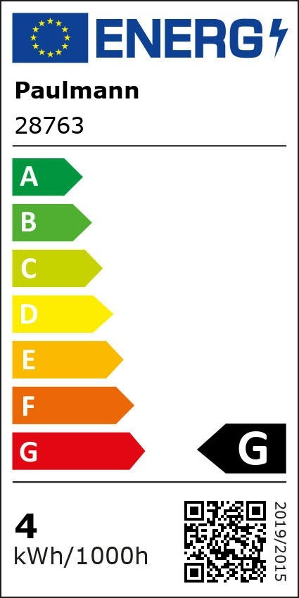 LED-LEUCHTMITTEL   1x4W W E27  - Schwarz/Grau, Design, Glas (12,5/18,7cm) - Paulmann