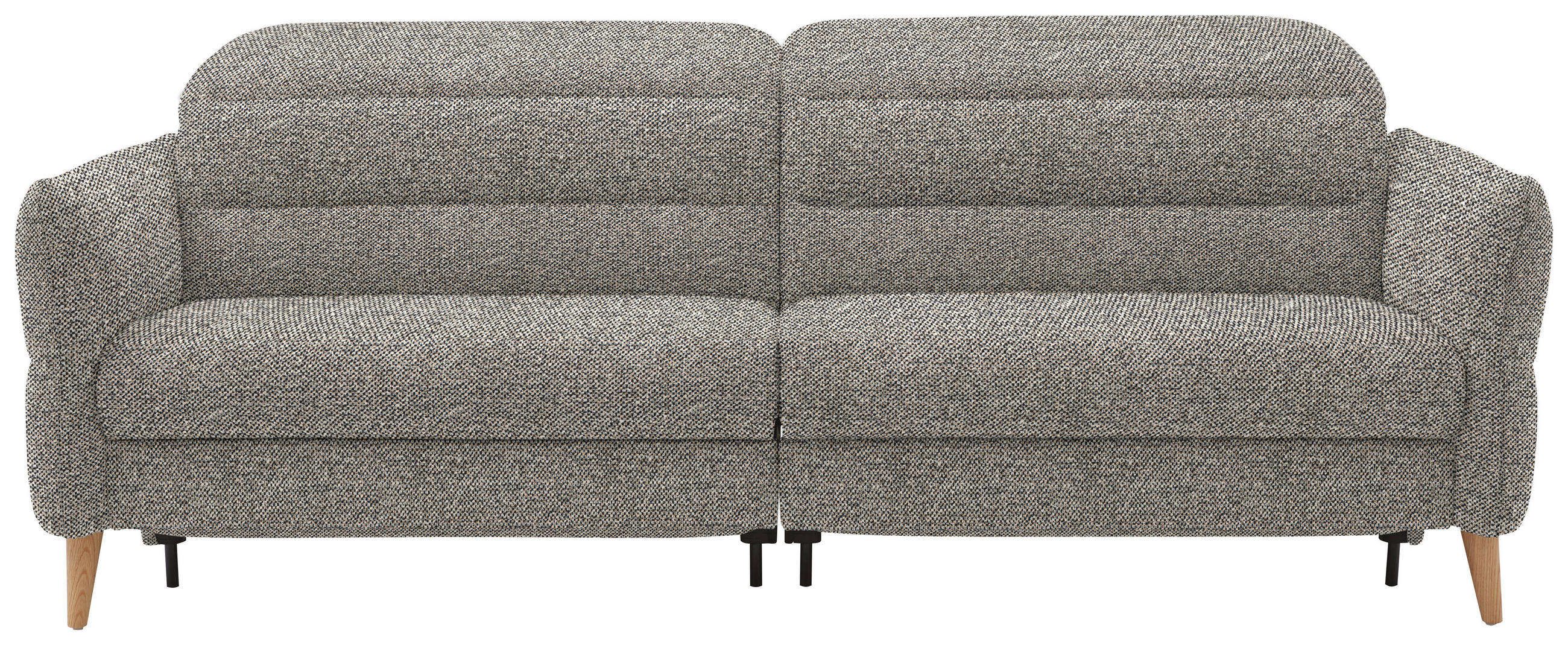 2-SITZER-SOFA in Webstoff Hellbraun  - Hellbraun/Eiche Bianco, Design, Holz/Textil (234-262/85-106/98-112cm) - Dieter Knoll