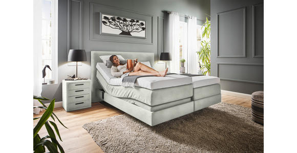 BOXSPRINGBETT 180/200 cm  in Hellgrau  - Hellgrau, KONVENTIONELL, Holz/Textil (180/200cm) - Dieter Knoll