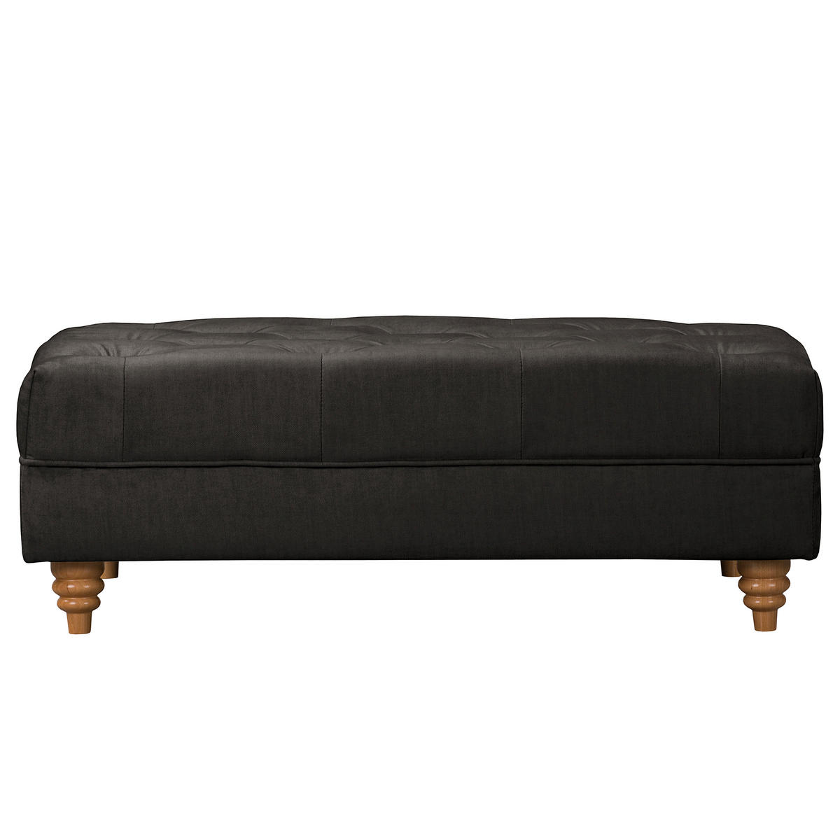 HOCKER in Textil Anthrazit  - Anthrazit/Braun, Design, Holz/Textil (96/35/62cm) - P & B