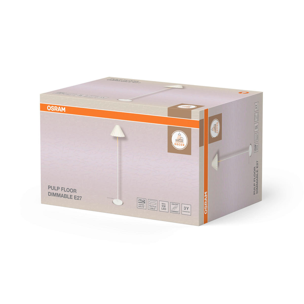 STEHLEUCHTE 31/150.5 cm    - Basics, Papier/Metall (31/150.5cm) - Osram
