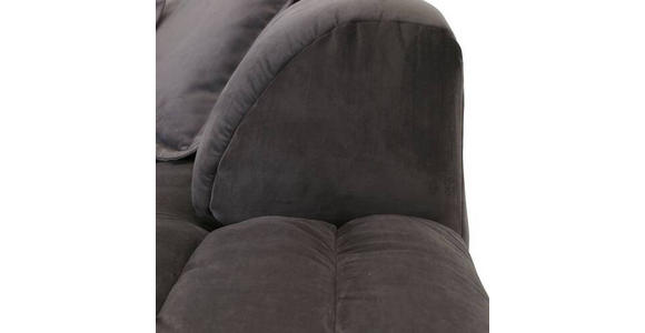 ECKSOFA Grau Samt  - Schwarz/Grau, MODERN, Kunststoff/Textil (270/328/180cm) - Carryhome