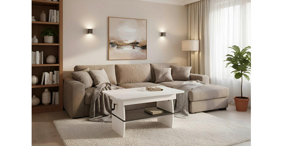 COUCHTISCH 95-125/60/51,5-61,5 cm Weiß  - Weiß, KONVENTIONELL, Holzwerkstoff (95-125/60/51,5-61,5cm) - Xora