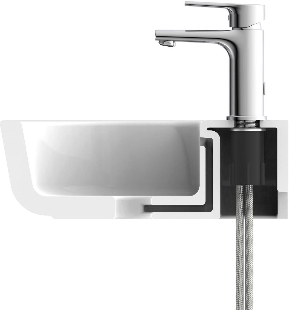 WASCHTISCHARMATUR 5,5/16,0/15,5 cm  - Chromfarben, Basics, Metall (5,5/16,0/15,5cm)