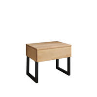 Noptieră, 50/42/36 cm, masiv molid negru, culoare lemn molid - culoare lemn molid/negru, Lifestyle, lemn/metal (50/42/36cm) - Linea Natura