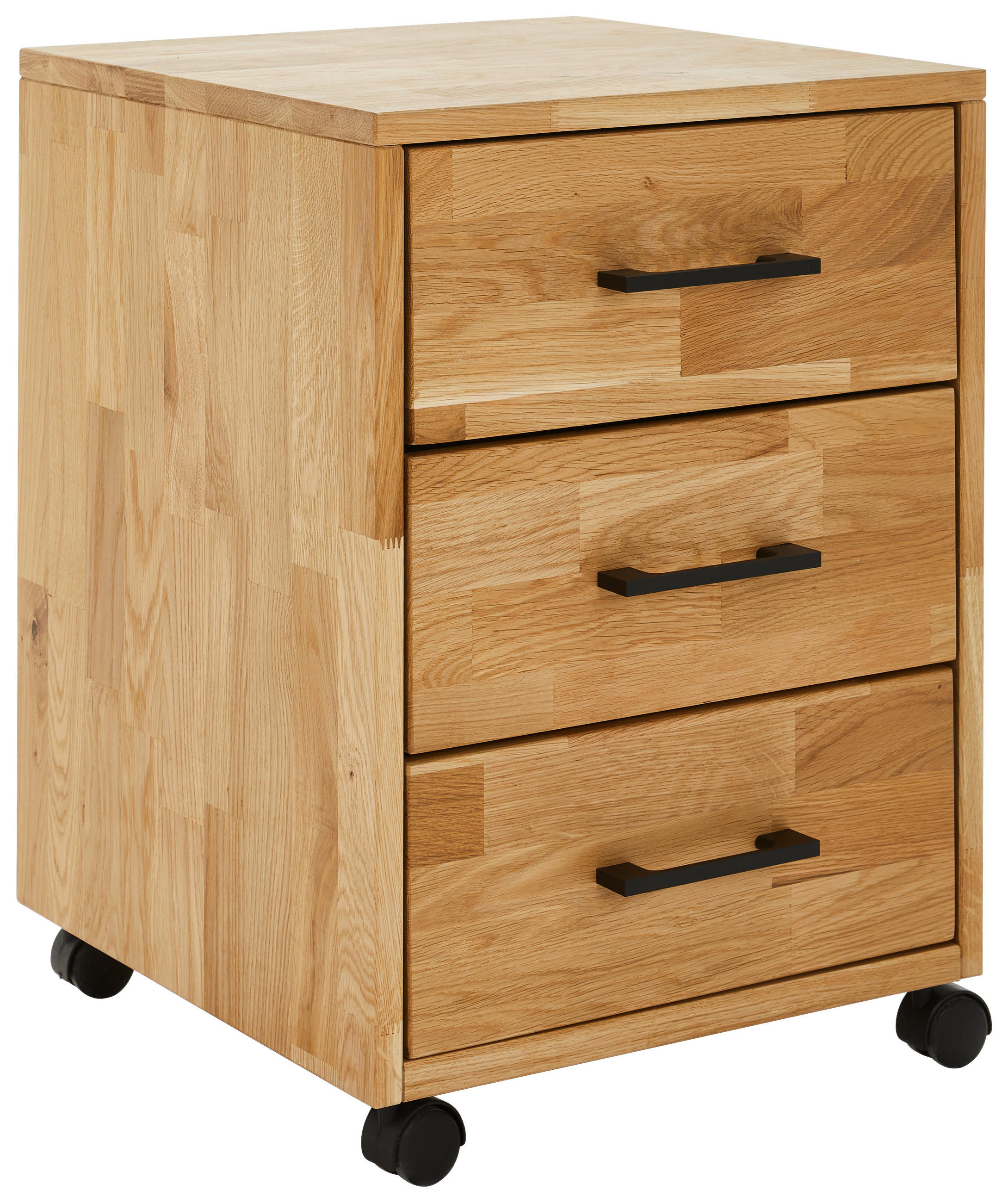 ROLLCONTAINER Wildeiche massiv Eichefarben  - Eichefarben, MODERN, Holz/Kunststoff (40/57/42cm) - Linea Natura