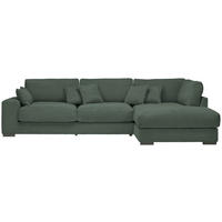 ECKSOFA in Cord Waldgrün  340/205 cm  - Waldgrün/Schwarz, Design, Kunststoff/Textil (340/205cm) - Lomoco