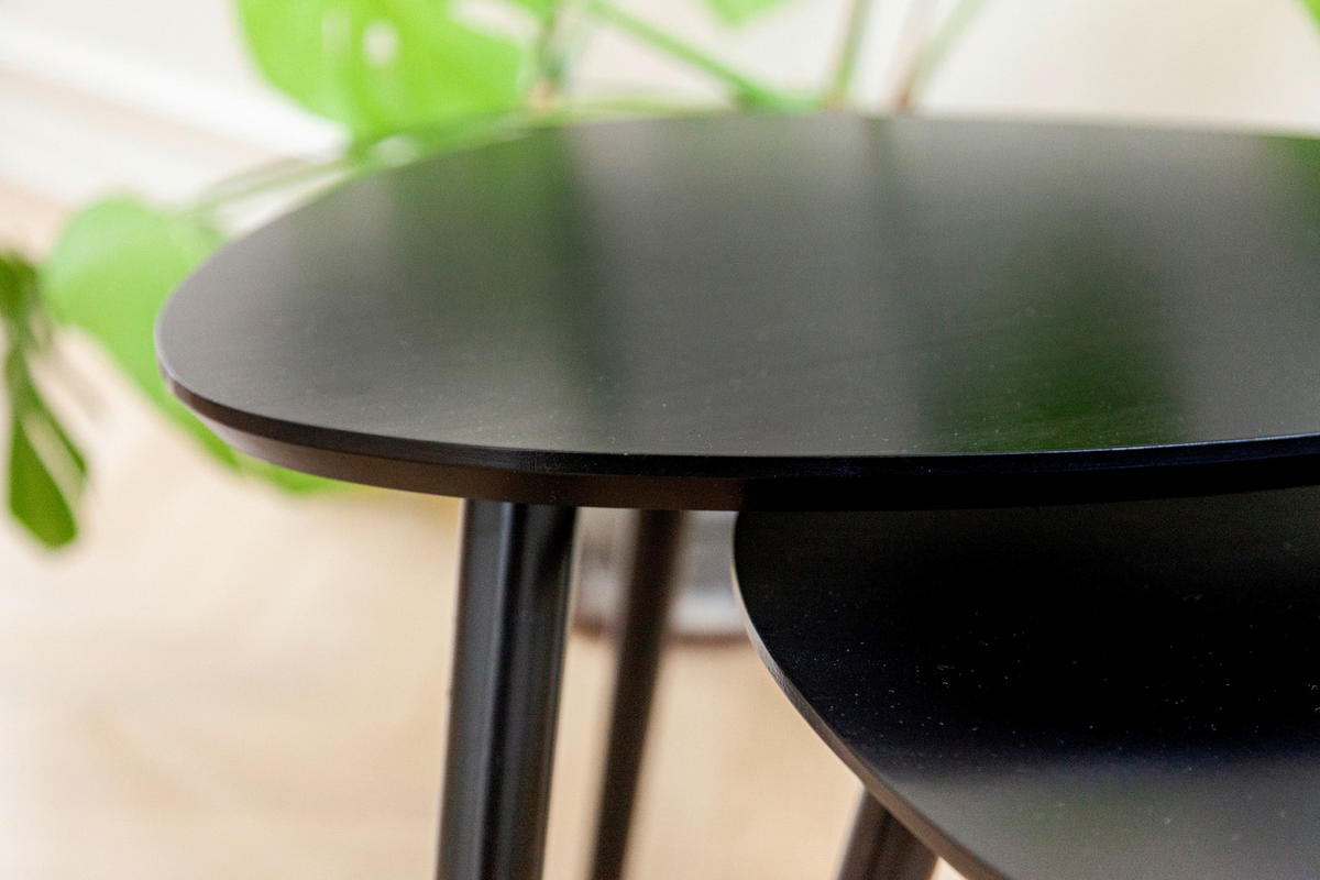 SATZTISCH Bambus vollmassiv Schwarz  - Schwarz, MODERN, Holz (68/57/45cm) - MID.YOU
