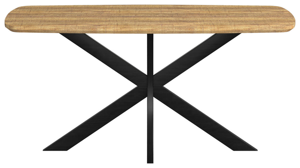 ESSTISCH Holz, Metall  - Beigebraun/Schwarz, Konventionell, Holz/Metall (160/77/90cm) - MID.YOU