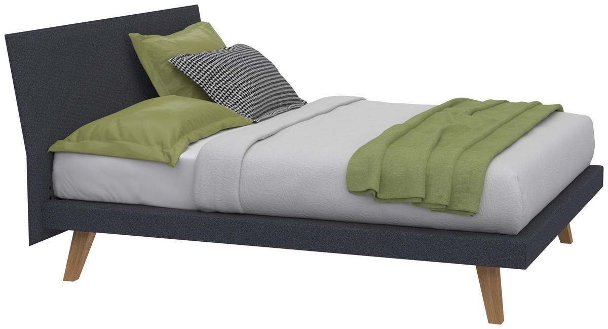 POLSTERBETT Anthrazit, Platinfarben, Wildeiche 140/200 cm  - Platinfarben/Wildeiche, MODERN, Holz/Textil (140/200cm) - Livetastic