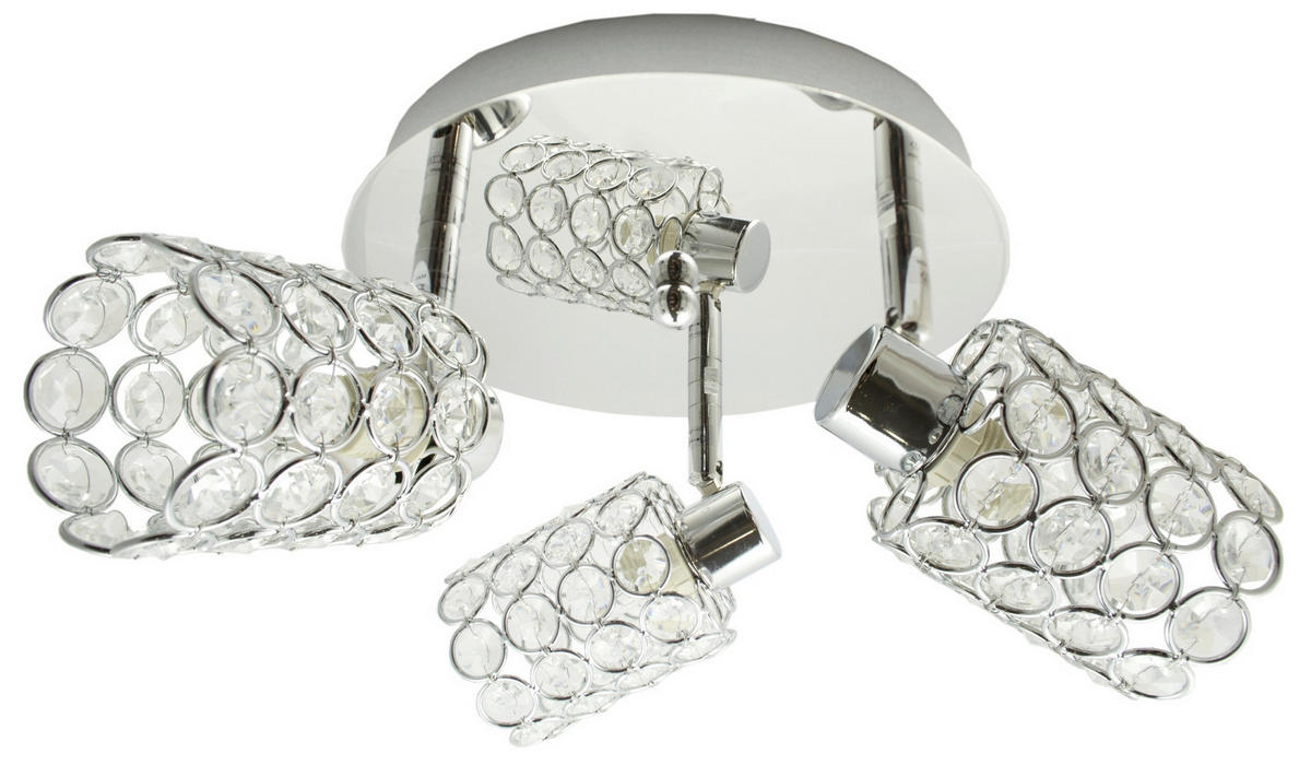 DECKENLEUCHTE York 44/17 cm   - Chromfarben/Transparent, KONVENTIONELL, Glas/Metall (44/17cm)