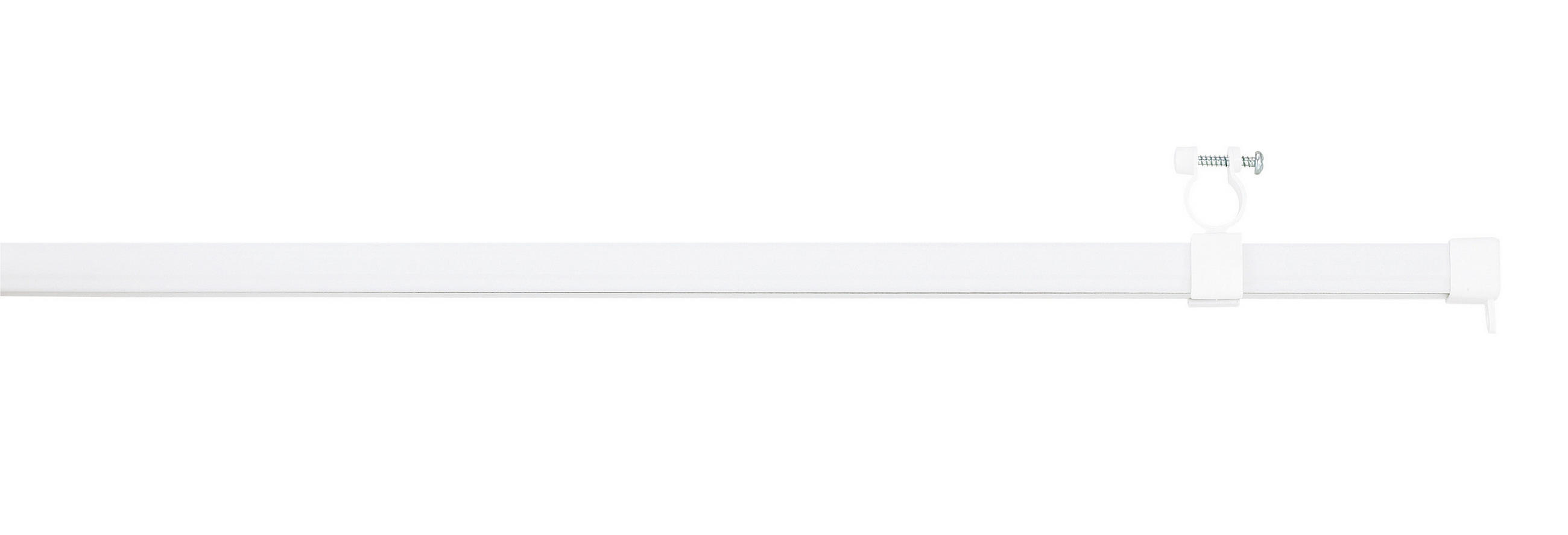 Vorhangschiene Einläufig 220cm Metall Weiß mit Endstücken