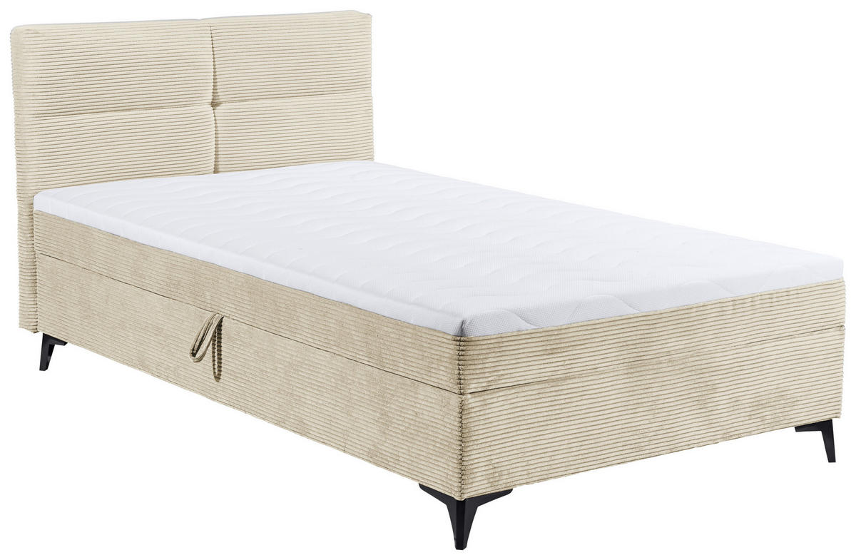 BOXBETT 120/200 cm  in Creme  - Creme, MODERN, Holzwerkstoff/Kunststoff (120/200cm) - MID.YOU