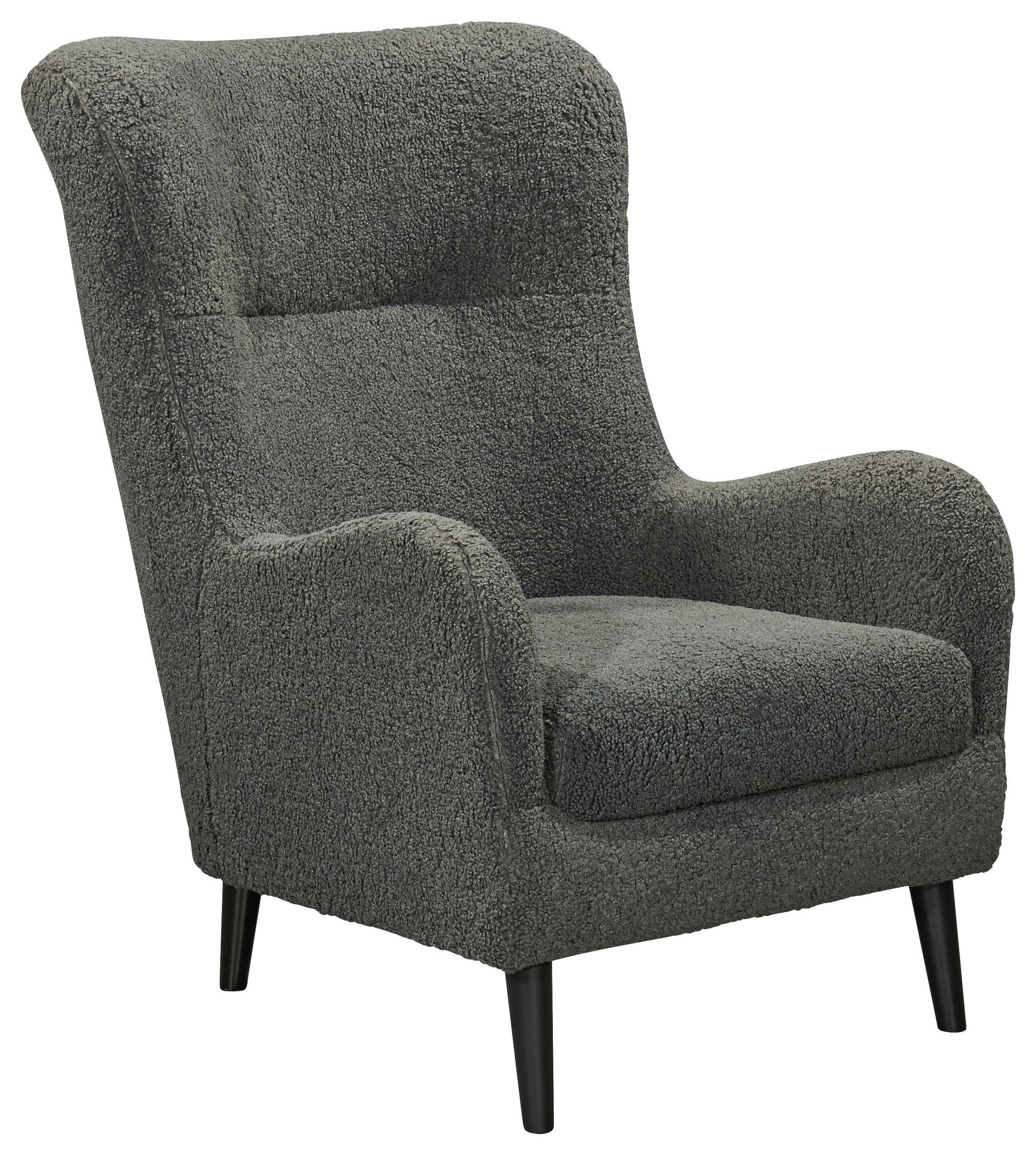 SESSEL Teddystoff Anthrazit    - Anthrazit/Schwarz, Design, Holz/Textil (77/103/98cm) - MID.YOU