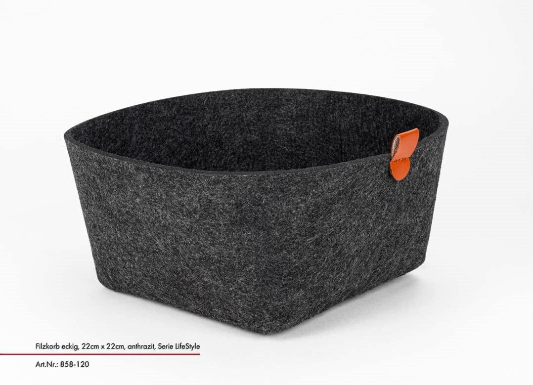 UNIVERSALKORB  - Anthrazit, Basics, Textil (22/22/12cm) - Justinus