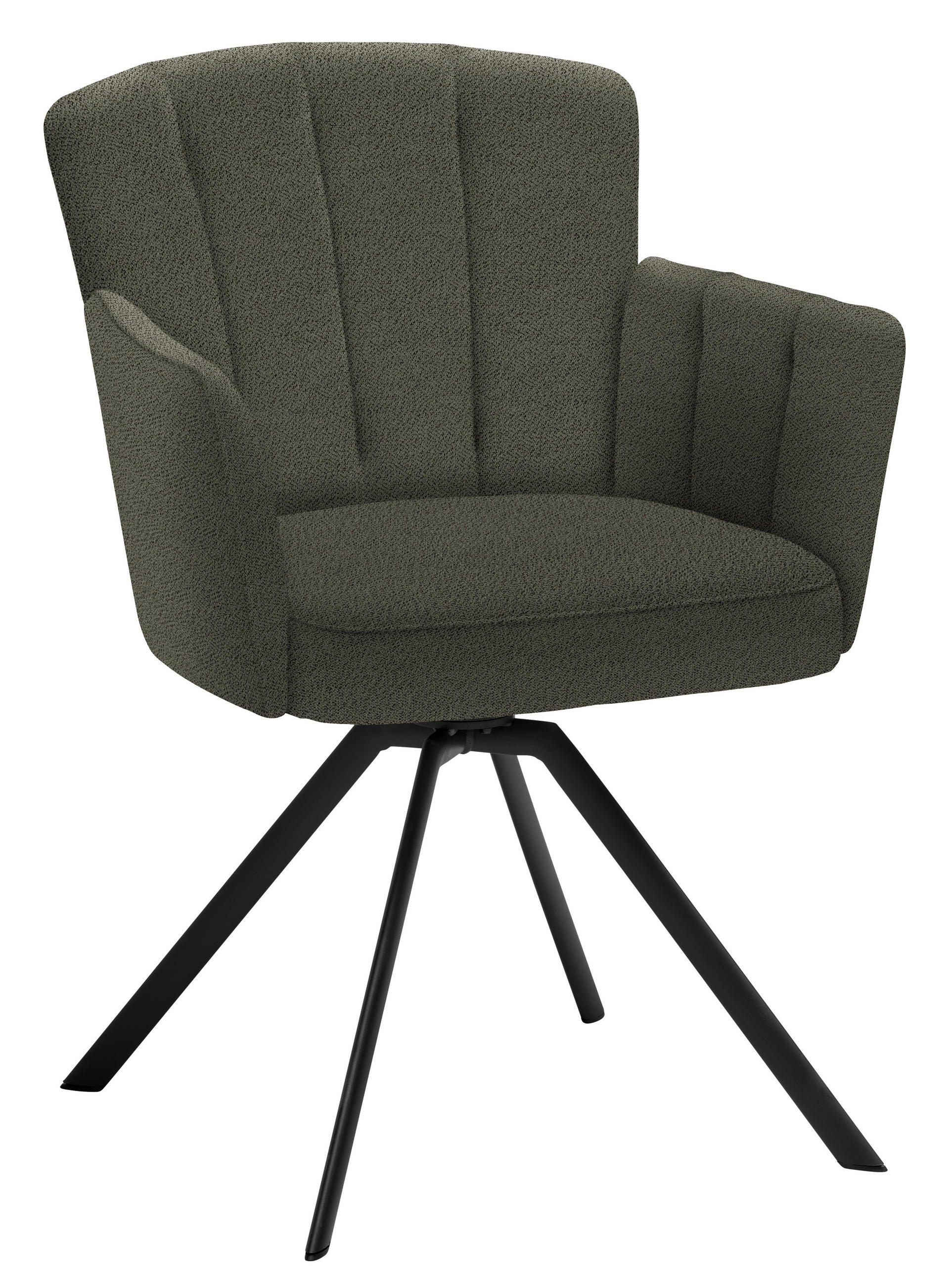 ARMLEHNSTUHL Stahl Webstoff  - Greige/Anthrazit, Design, Textil/Metall (58/83/62cm) - Venjakob