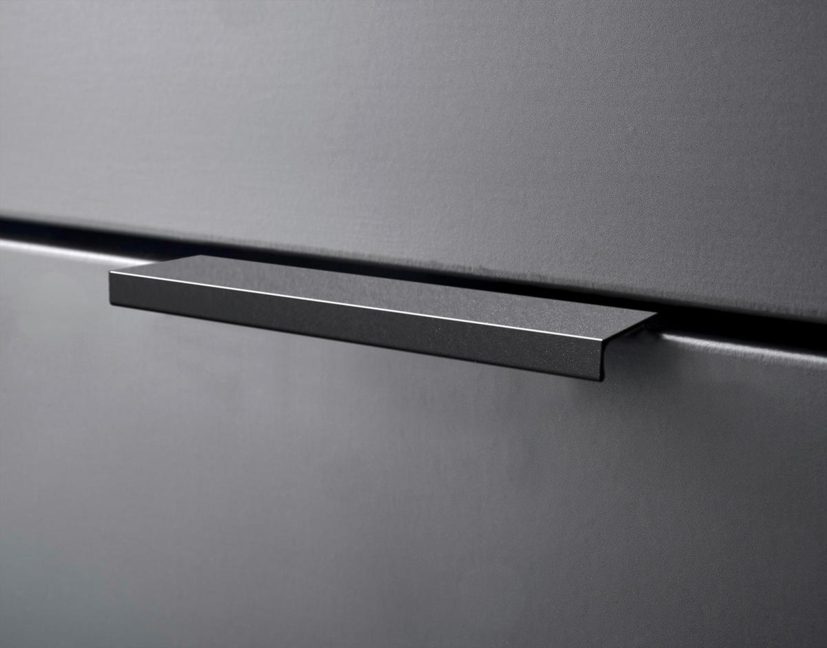 MIDISCHRANK 60/106/32 cm  - Eichefarben/Schwarz, KONVENTIONELL, Holzwerkstoff/Metall (60/106/32cm) - home24