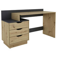 SCHREIBTISCH 138/51,5/83,5 cm Anthrazit, Eiche Artisan Stauraum, seitenverkehrt montierbar, in verschiedenen Holz-Dekoren erhältlich  - Anthrazit/Eiche Artisan, MODERN, Holzwerkstoff (138/51,5/83,5cm) - MID.YOU