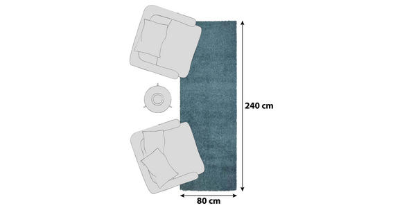 HOCHFLORTEPPICH 80/240 cm Fashion Shaggy Petrol - Petrol, Basics, Textil (80/240cm) - Novel