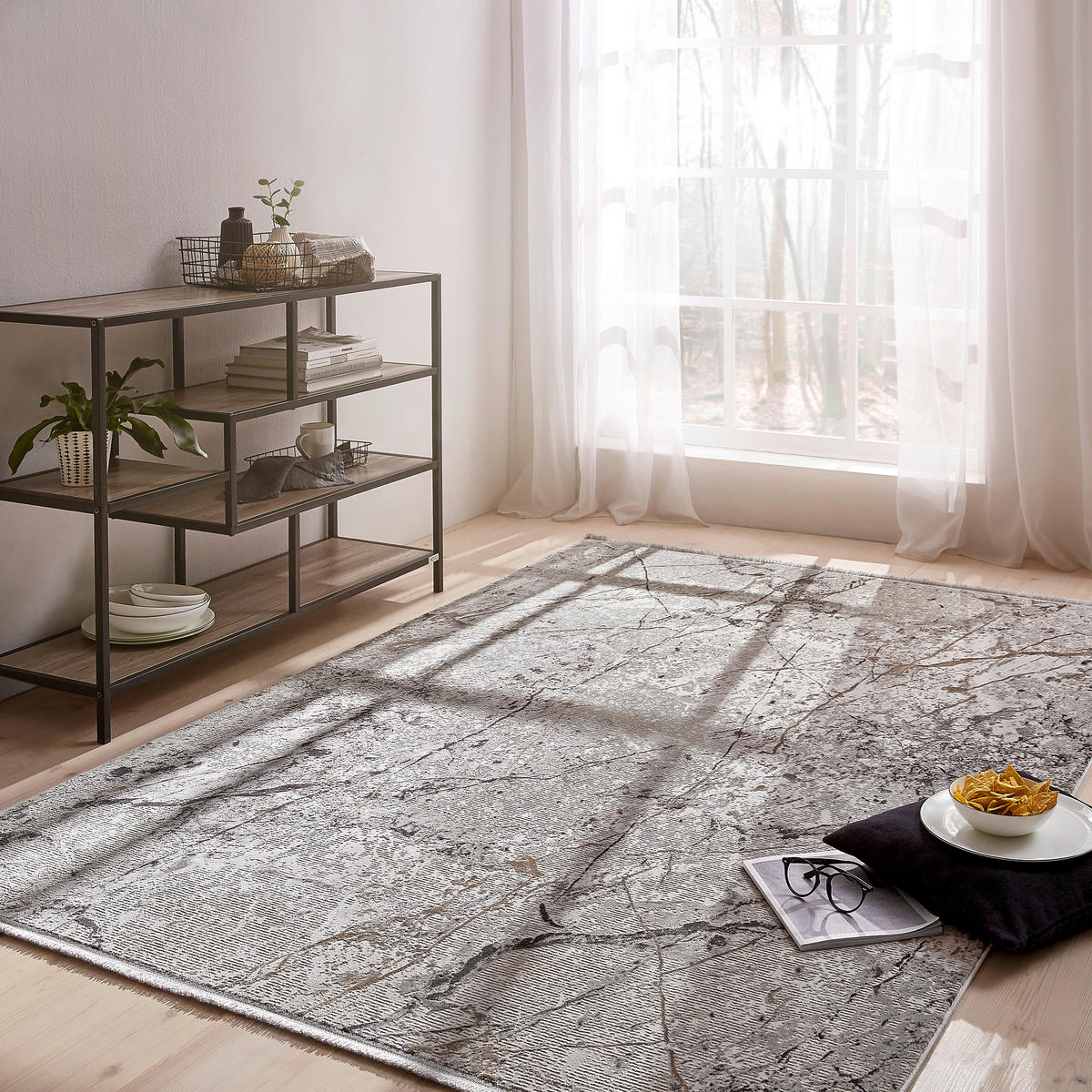 TKANÝ KOBEREC, 200/290 cm, strieborná - strieborná, Design, textil (200/290cm) - Dieter Knoll