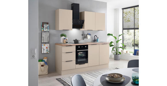 KÜCHENBLOCK   in Kaschmir  - Kaschmir/Schwarz, Basics, Holzwerkstoff/Metall (180/210/60cm) - Xora