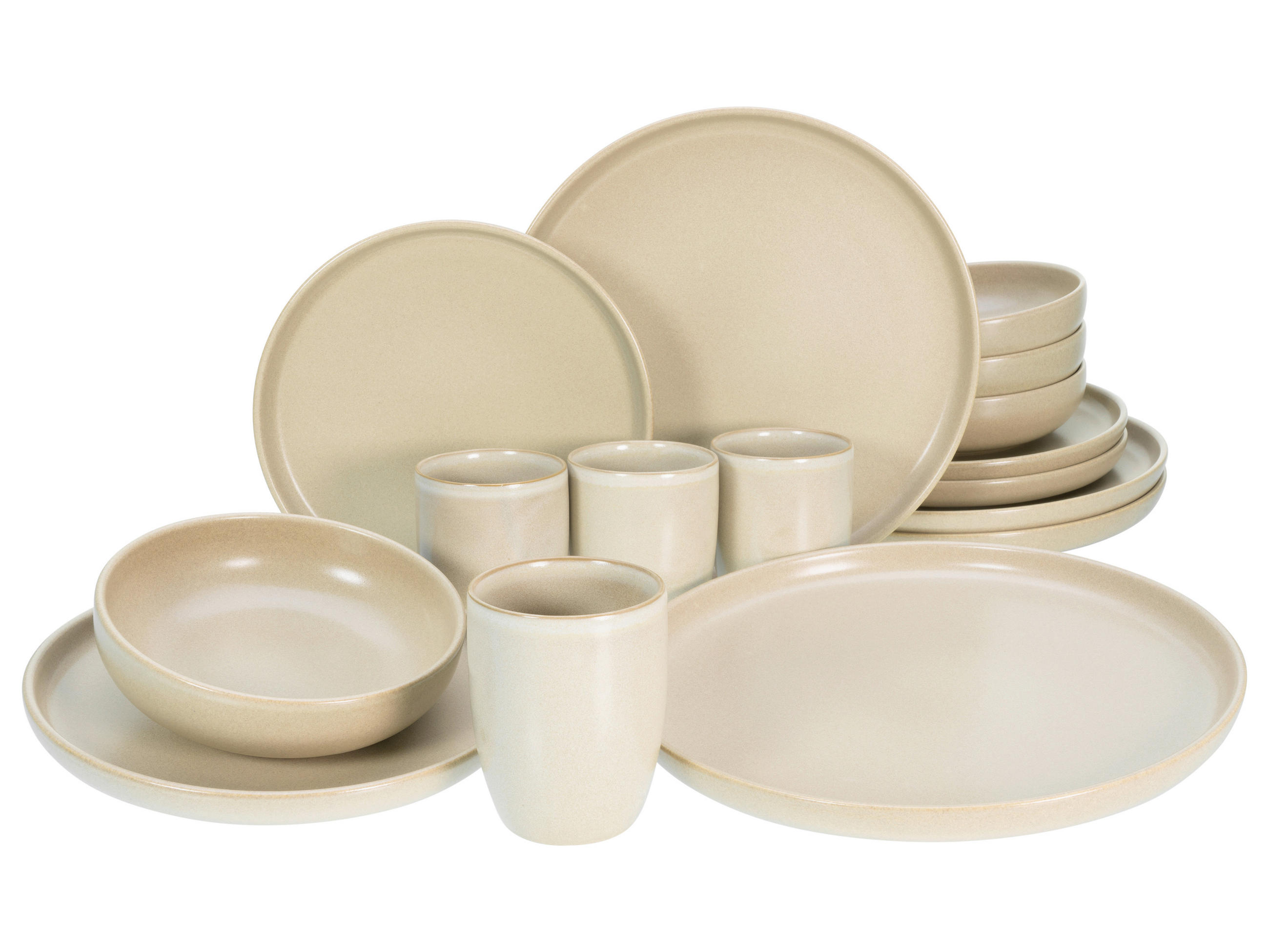 KOMBISERVICE Sandfarben 16-teilig 4 Personen  - Sandfarben, Trend, Keramik - Creatable