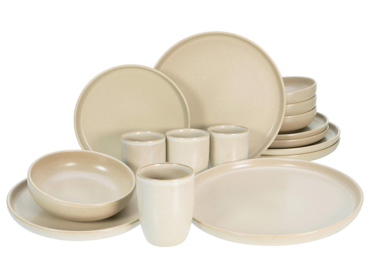 KOMBISERVICE 16-teilig  - Sandfarben, Trend, Keramik (40,5/37/49,5cm) - Creatable