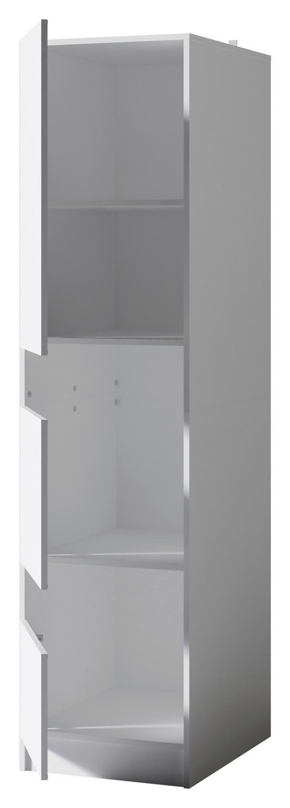 MEHRZWECKSCHRANK 50/200/68 cm  in Weiß  - Schwarz/Weiß, Design, Holzwerkstoff/Metall (50/200/68cm) - Milino