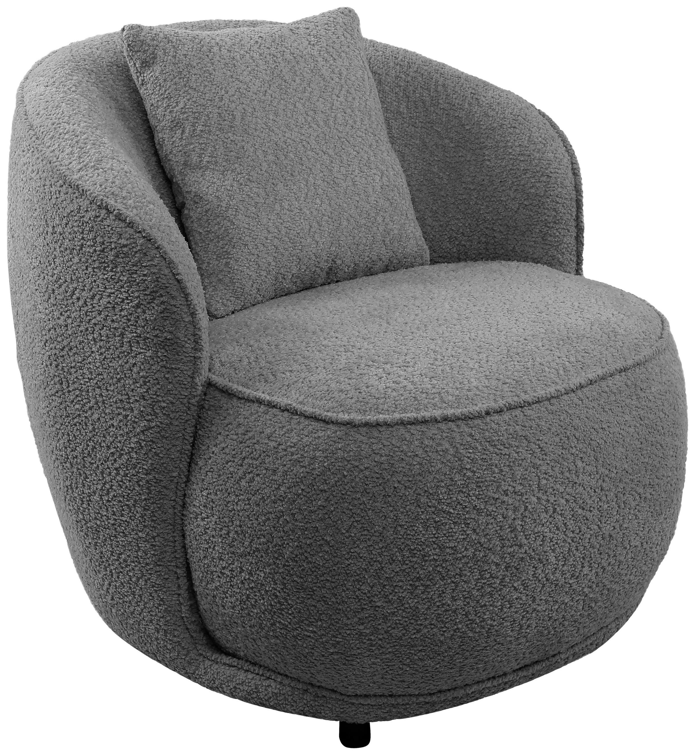 SESSEL in Bouclé Grau - Grau, MODERN, Textil/Metall (76/83/74cm) - Livetastic