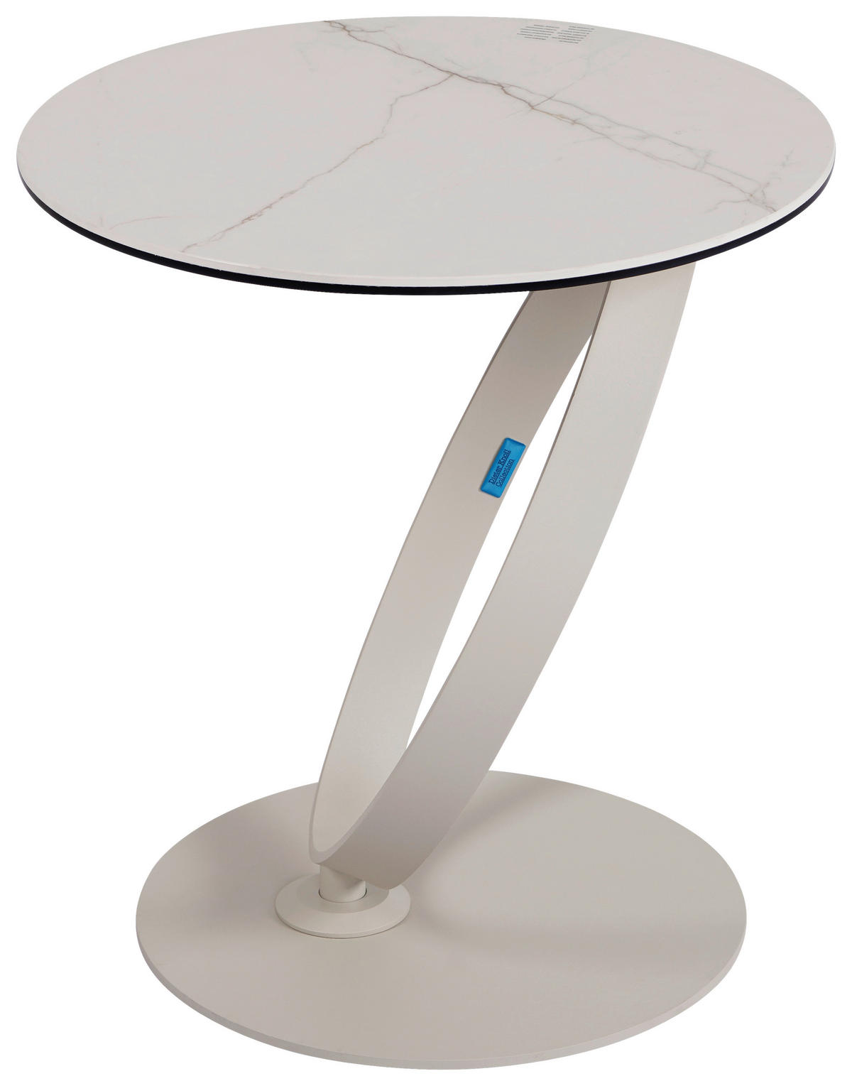 BEISTELLTISCH 50/50/54 cm Weiß, Beige rund  - Beige/Weiß, Design, Glas/Keramik (50/50/54cm) - Dieter Knoll