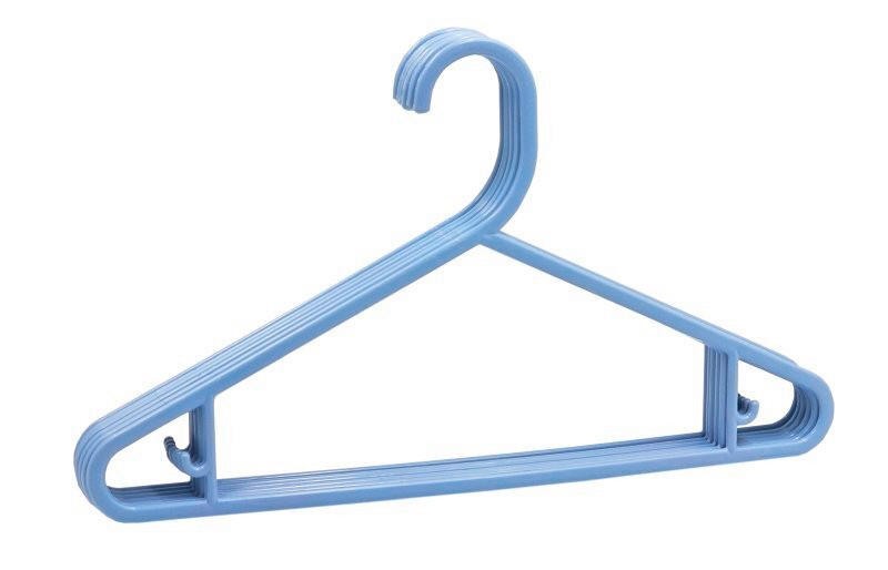 SADA DĚTSKÝCH ŠATNÍCH RAMÍNEK - světle modrá, Basics, plast - My Baby Lou