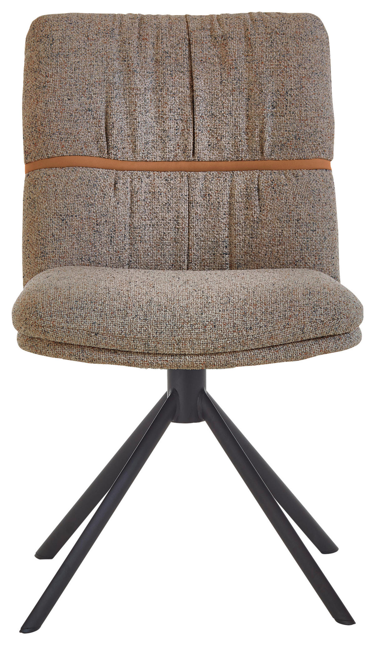 STUHL  Beinauswahl, Stoffauswahl, Sitzfläche 360° drehbar, automatische Rückholfunktion Mikrofaser  Kupferfarben, Grau  - Schwarz/Grau, Design, Textil/Metall (49/86/63cm) - Valdera