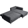 ECKSOFA in Struktur Grau  - Schwarz/Grau, KONVENTIONELL, Holz/Textil (247/170cm) - Carryhome