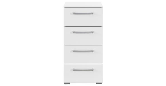 KOMMODE , 40/81/42 cm, 4 Schublade(n)  - Edelstahlfarben/Alufarben, Basics, Holzwerkstoff/Kunststoff (40/81/42cm) - Xora