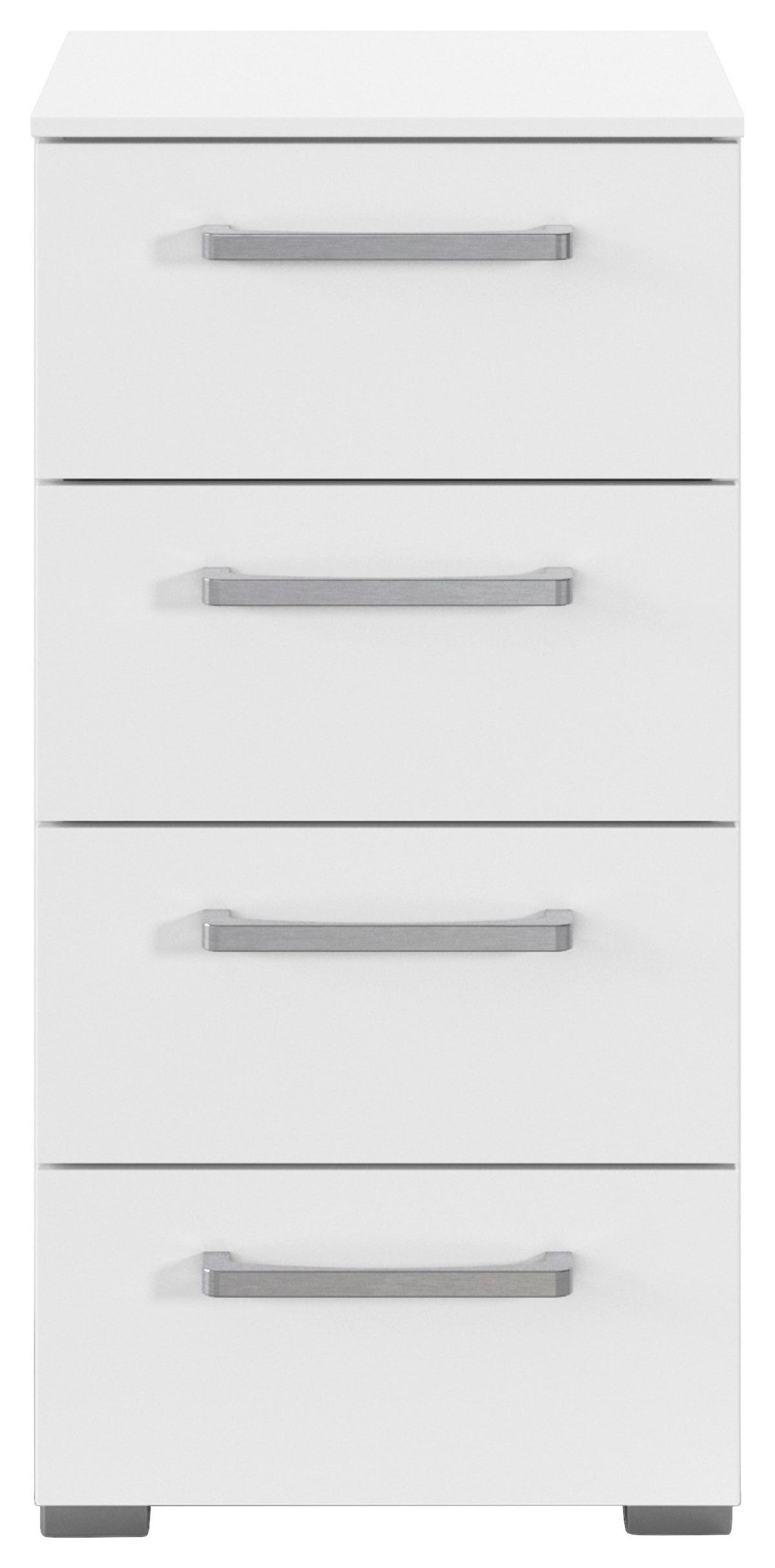 KOMMODE , 40/81/42 cm, 4 Schublade(n)  - Edelstahlfarben/Alufarben, Basics, Holzwerkstoff/Kunststoff (40/81/42cm) - Xora