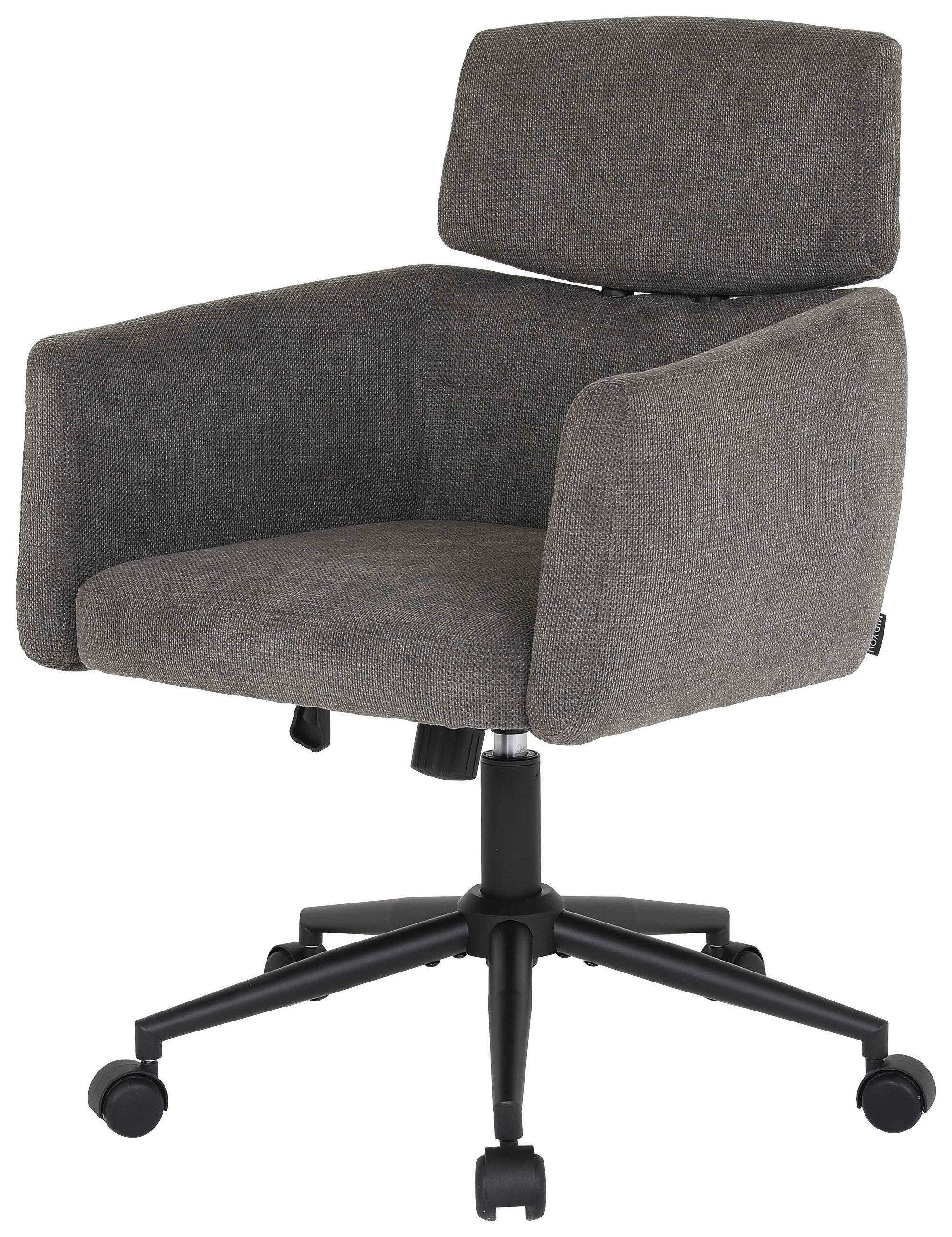 DREHSTUHL Mikrofaser Grau  - Schwarz/Grau, MODERN, Holz/Kunststoff (62/92/100/63cm) - MID.YOU