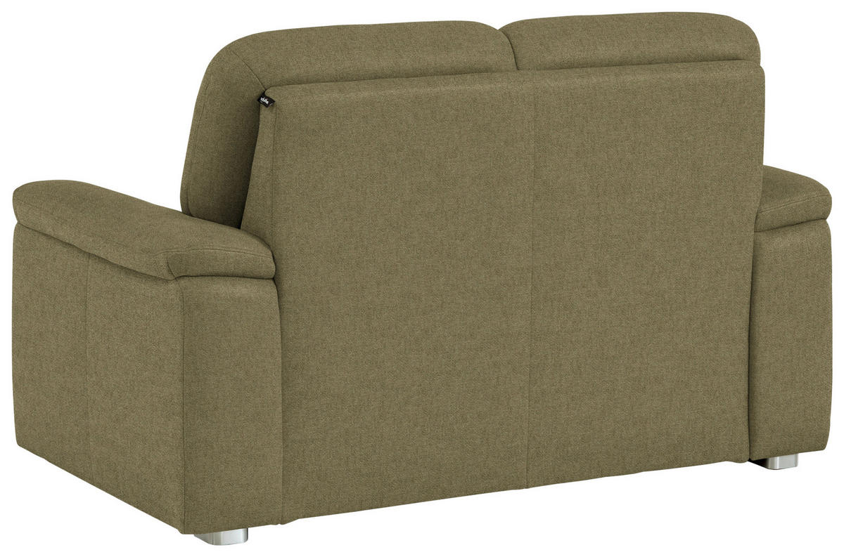 2-SITZER-SOFA Chenille Schilfgrün  - Schilfgrün/Alufarben, Konventionell, Textil/Metall (156/96/89cm) - Beldomo Comfort