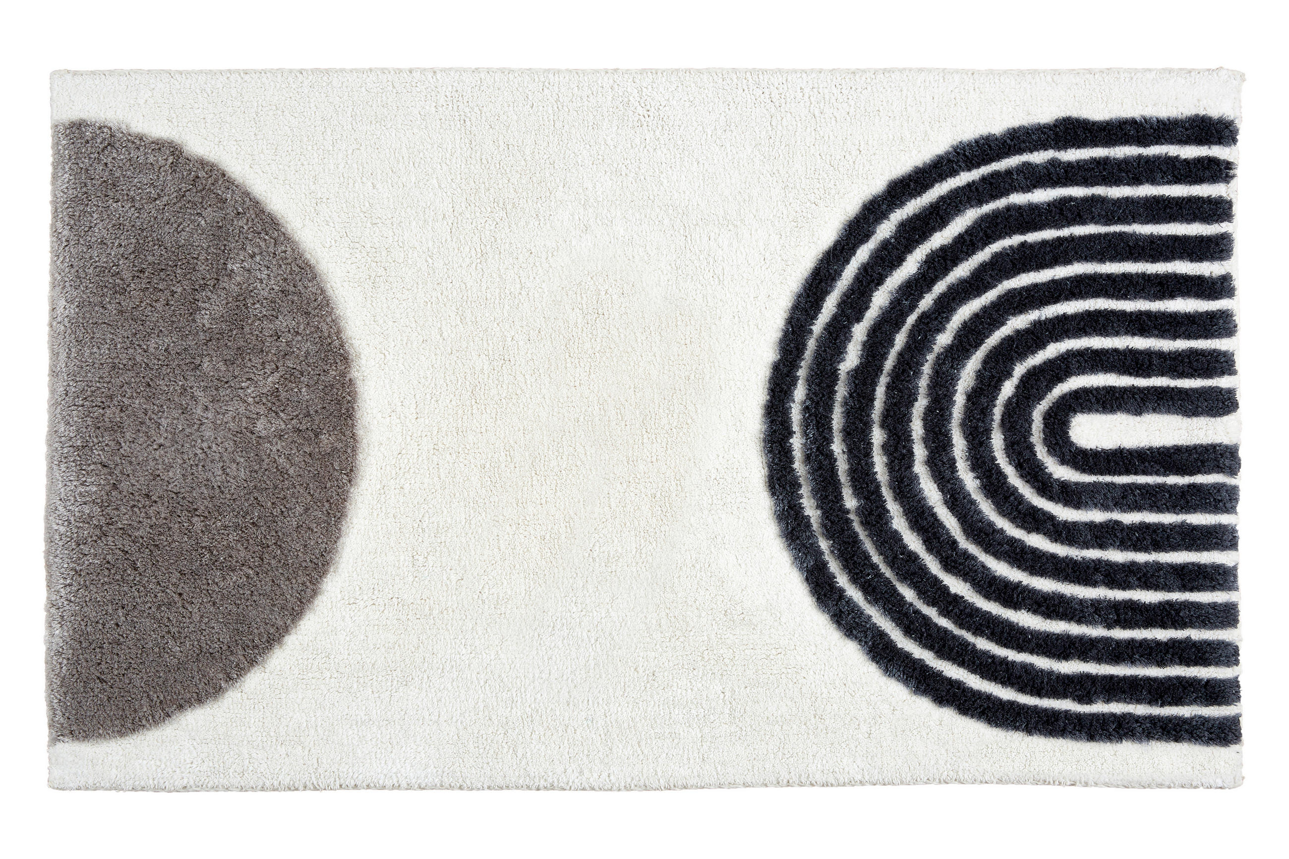 BADTEPPICH Schwarz, Weiß 60/90 cm  - Schwarz/Weiß, Basics, Textil (60/90cm) - Schöner Wohnen