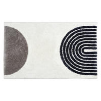 BADTEPPICH Barbados Schwarz, Weiß 60/90 cm  - Schwarz/Weiß, Basics, Textil (60/90cm) - Schöner Wohnen