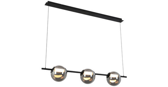 LED-HÄNGELEUCHTE 124/20/215 cm  - Chromfarben/Schwarz, Design, Glas/Kunststoff (124/20/215cm) - Dieter Knoll