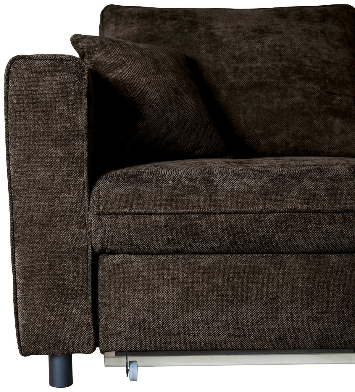ECKSOFA  in Flachgewebe Anthrazit  - Anthrazit/Schwarz, KONVENTIONELL, Textil/Metall (252/162cm) - Carryhome