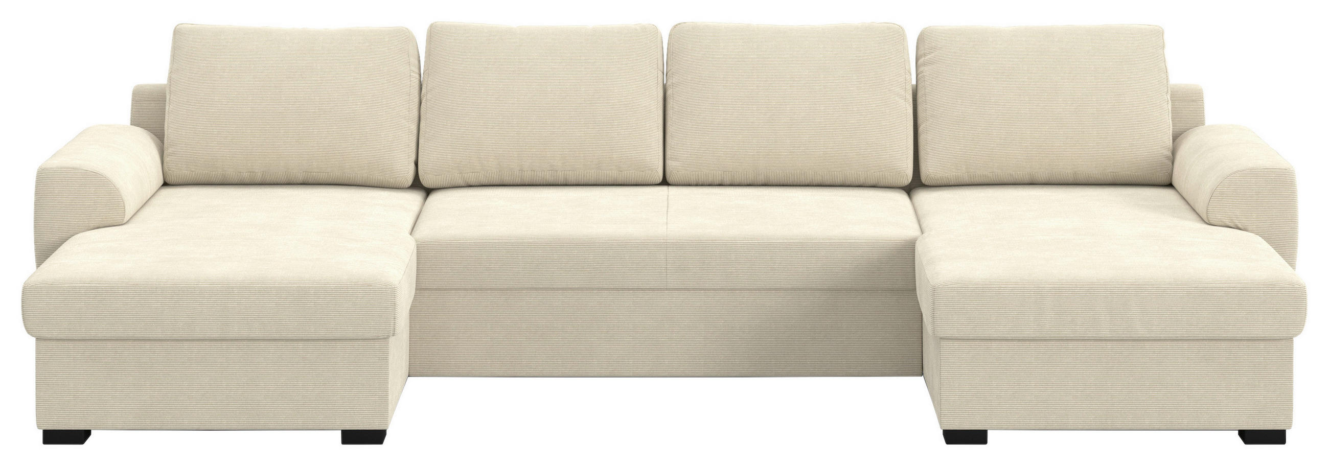 SJEDEĆA GARNITURA tekstil  bež   - bež/crna, Trend, tekstil/plastika (154/327/86cm) - MID.YOU