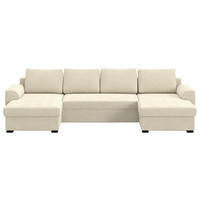 SJEDEĆA GARNITURA tekstil  bež   - bež/crna, Trend, tekstil/plastika (154/327/86cm) - MID.YOU