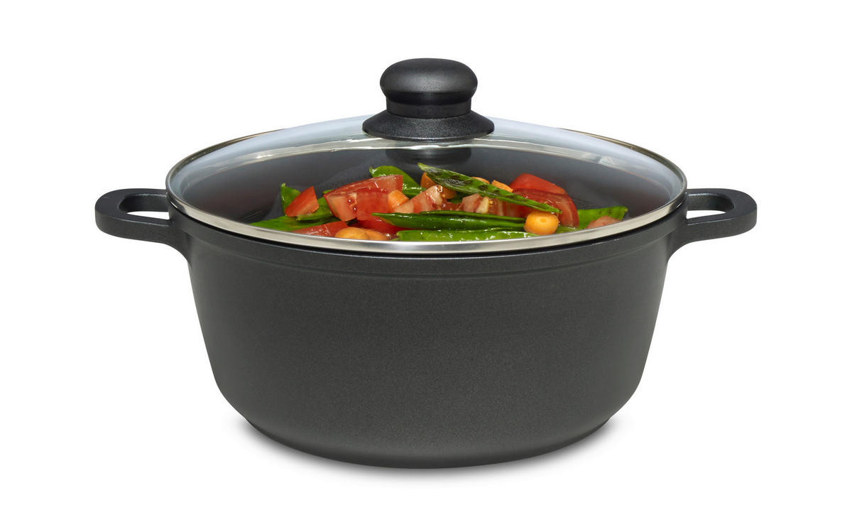 LONEC TURIN, Ø 24 Turin  aluminij   - barve nerjavečega jekla/črna, Konvencionalno, kovina/umetna masa (24/11cm) - Homeware Profession.