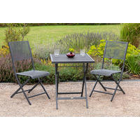 BALKONSET  3-teilig  - Graphitfarben, MODERN, Metall - Gardenson